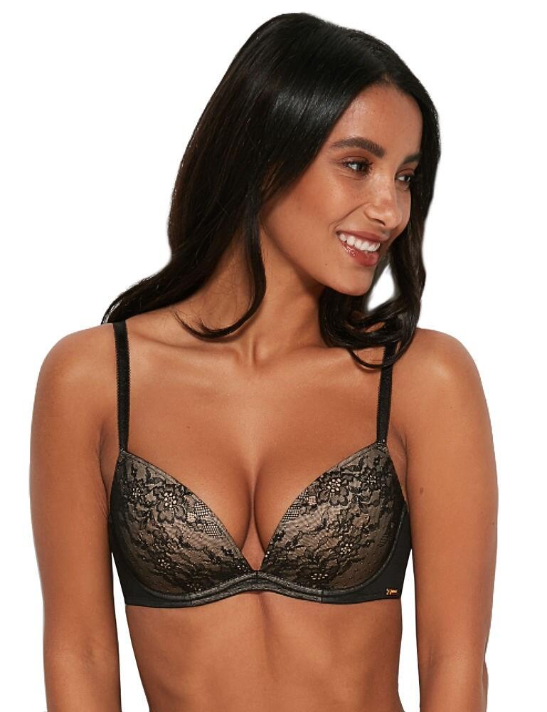 Gossard 13001 Glossies Lace Underwired Non Padded Sheer Black Bra