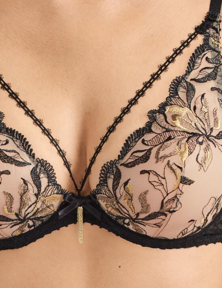 Qf12 Aubade Encre De Chine Triangle Plunge Bra Qf12 Ombre Belle Uk 8621