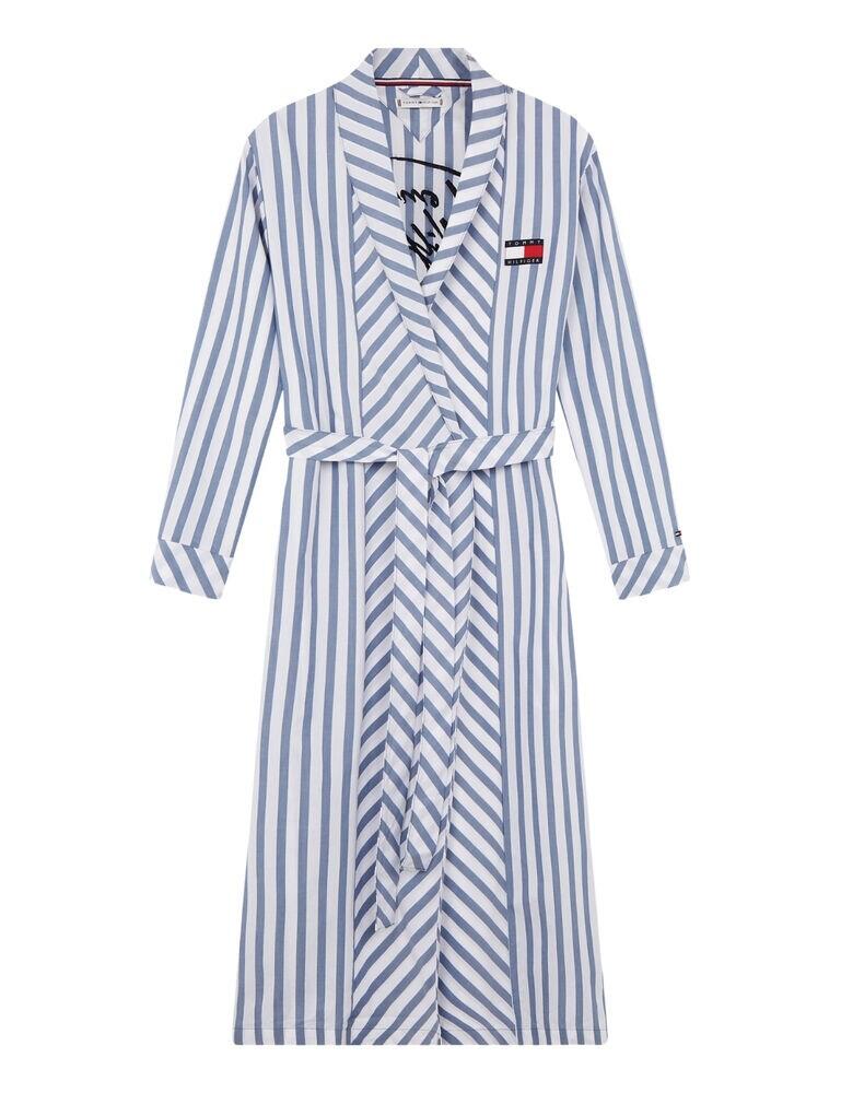 Tommy Hilfiger Signature Logo Striped Robe Dressing Gown - Belle ...