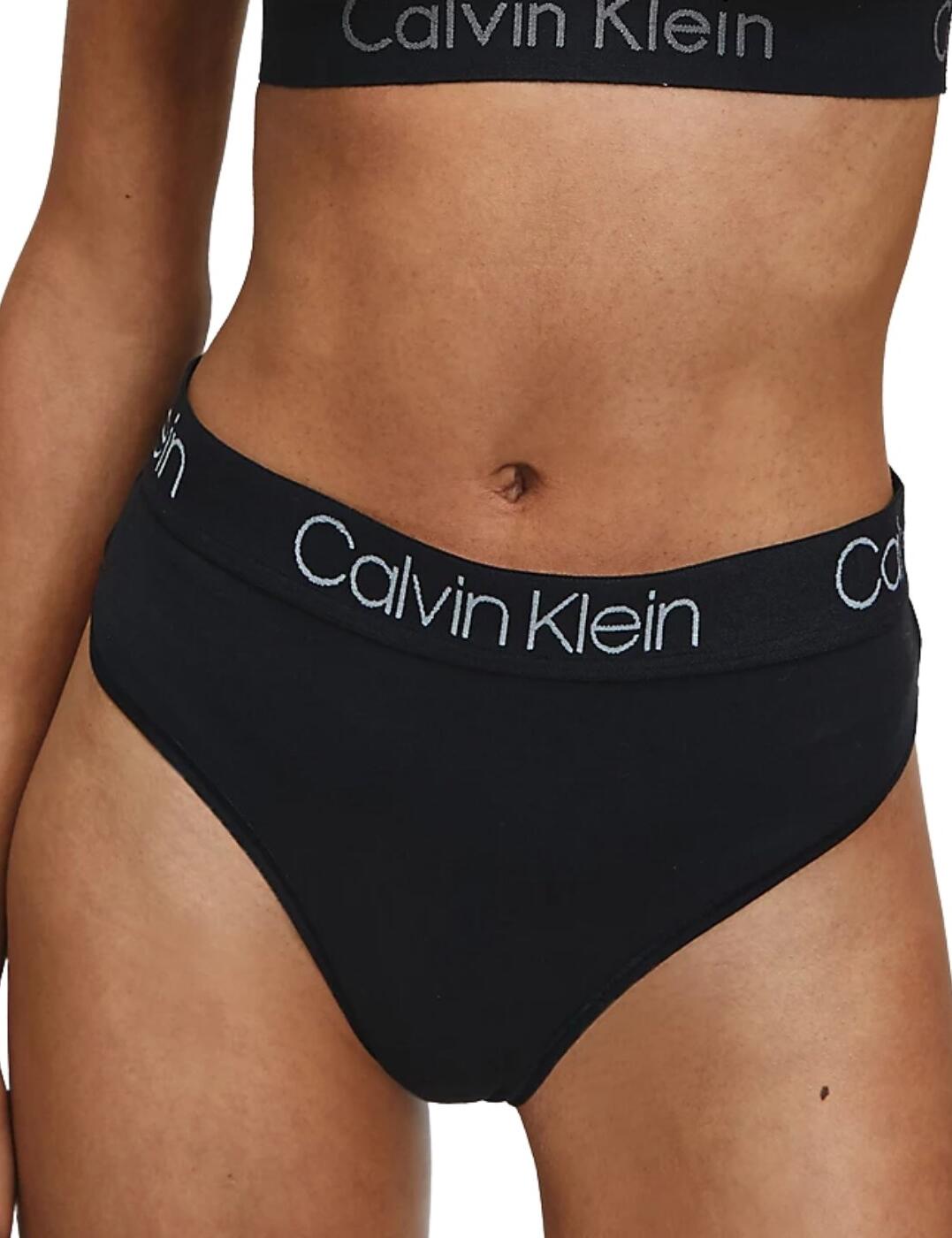 000QD3754E Calvin Klein Body Cotton High Waist Thong - QD3754E Black