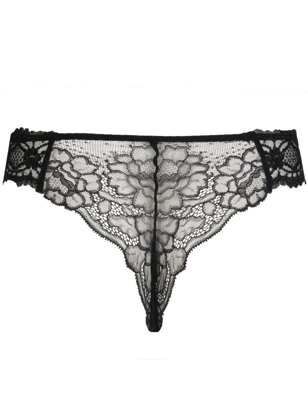 Luxury Lace Thong in Black and Off-White