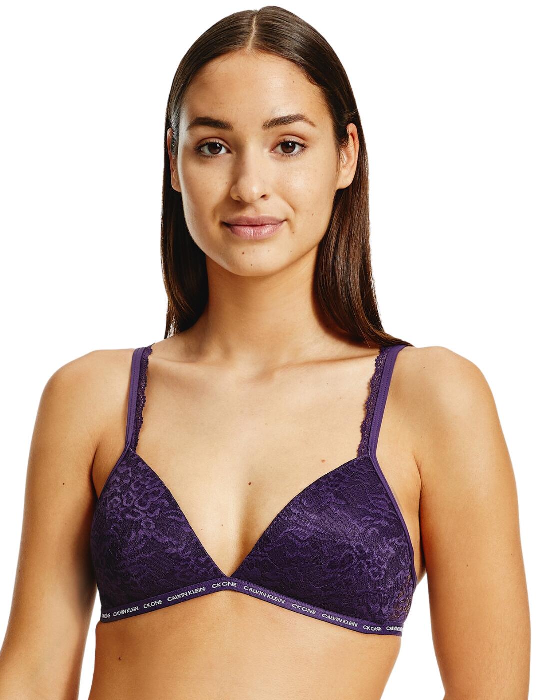 Calvin Klein CK One Padded Triangle Bra 000QF6199E Wireless Lace Womens  Lingerie