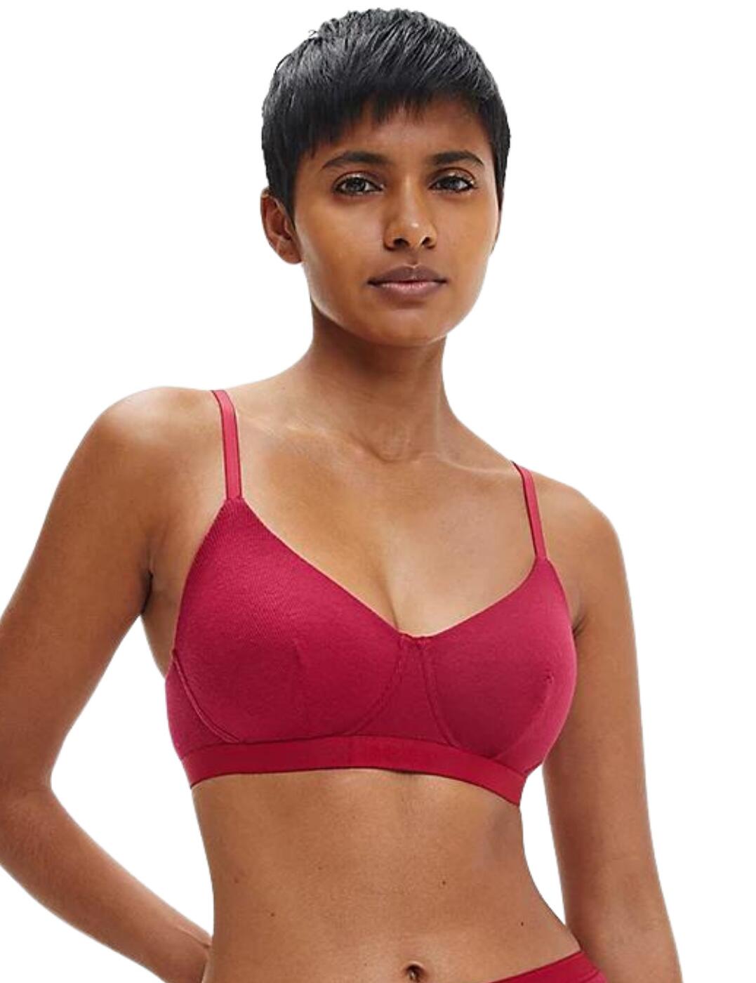 Calvin Klein Womens Pure Ribbed Lightly Lined Bralette X-Large