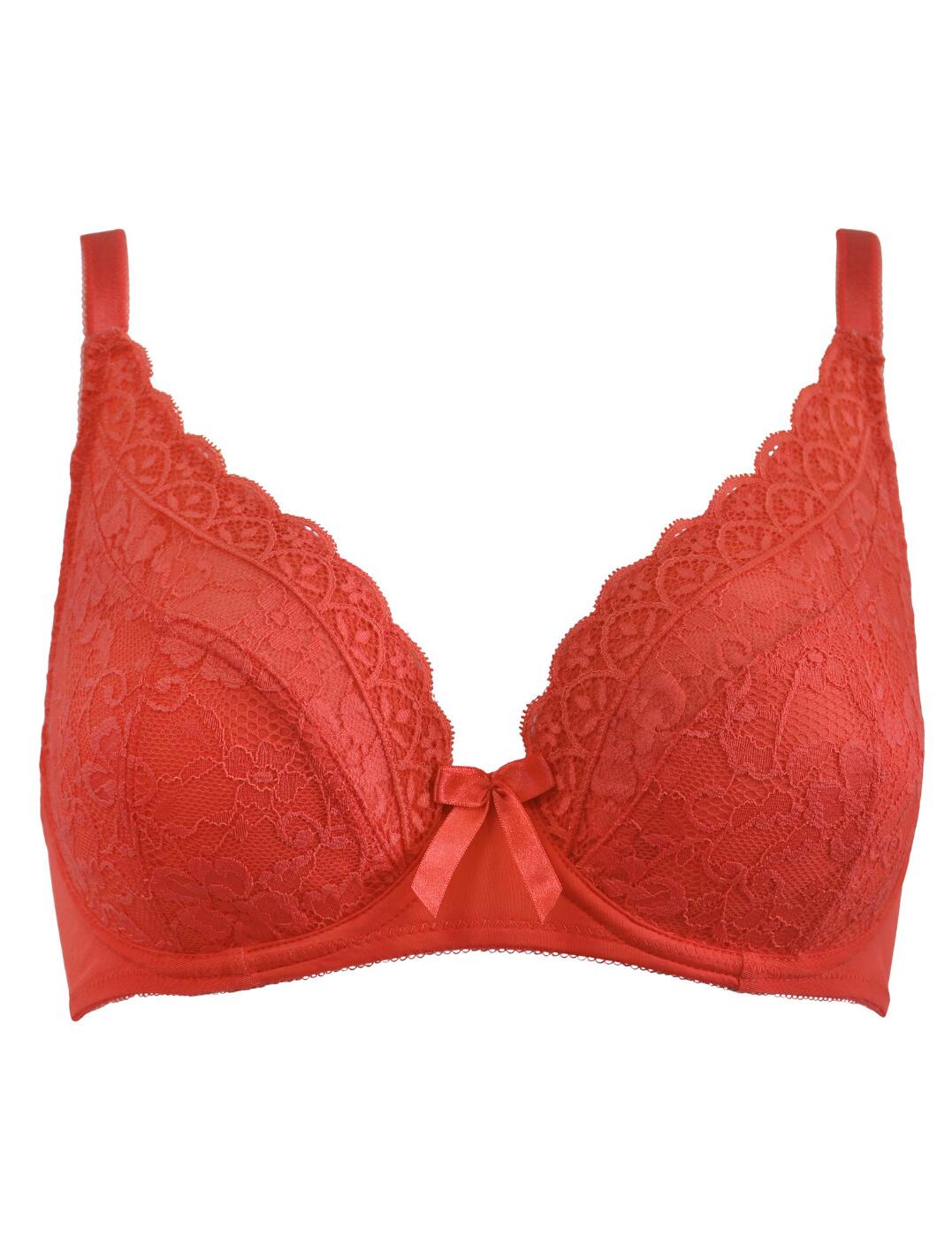 Pour Moi Rebel Padded Plunge Red Bra 84000