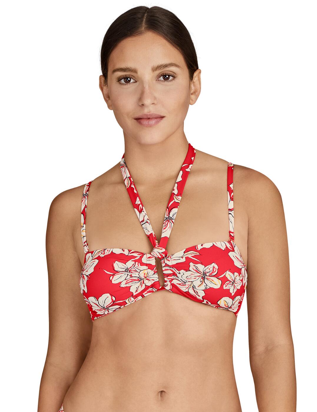 TU06 0 Aubade Parfums D Ete Moulded Bandeau Bikini Top TU06 0 Floral Sanguine