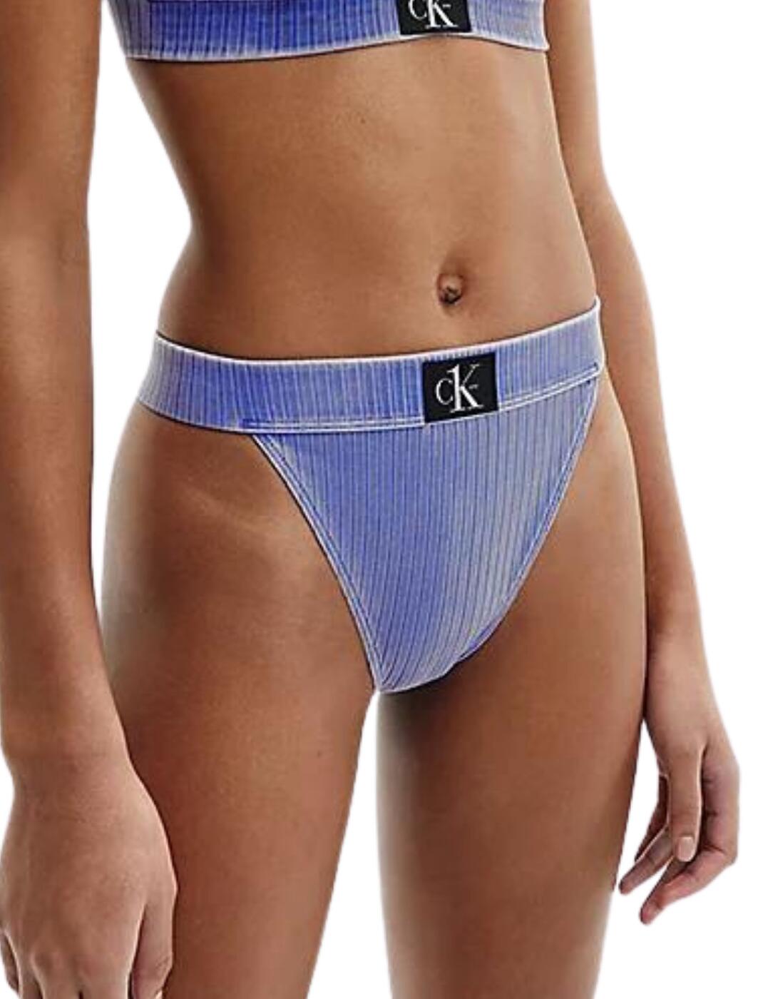 Calvin Klein Underwear Cheeky Bikini Blue - Womens - Swimwear Calvin Klein  Underwear