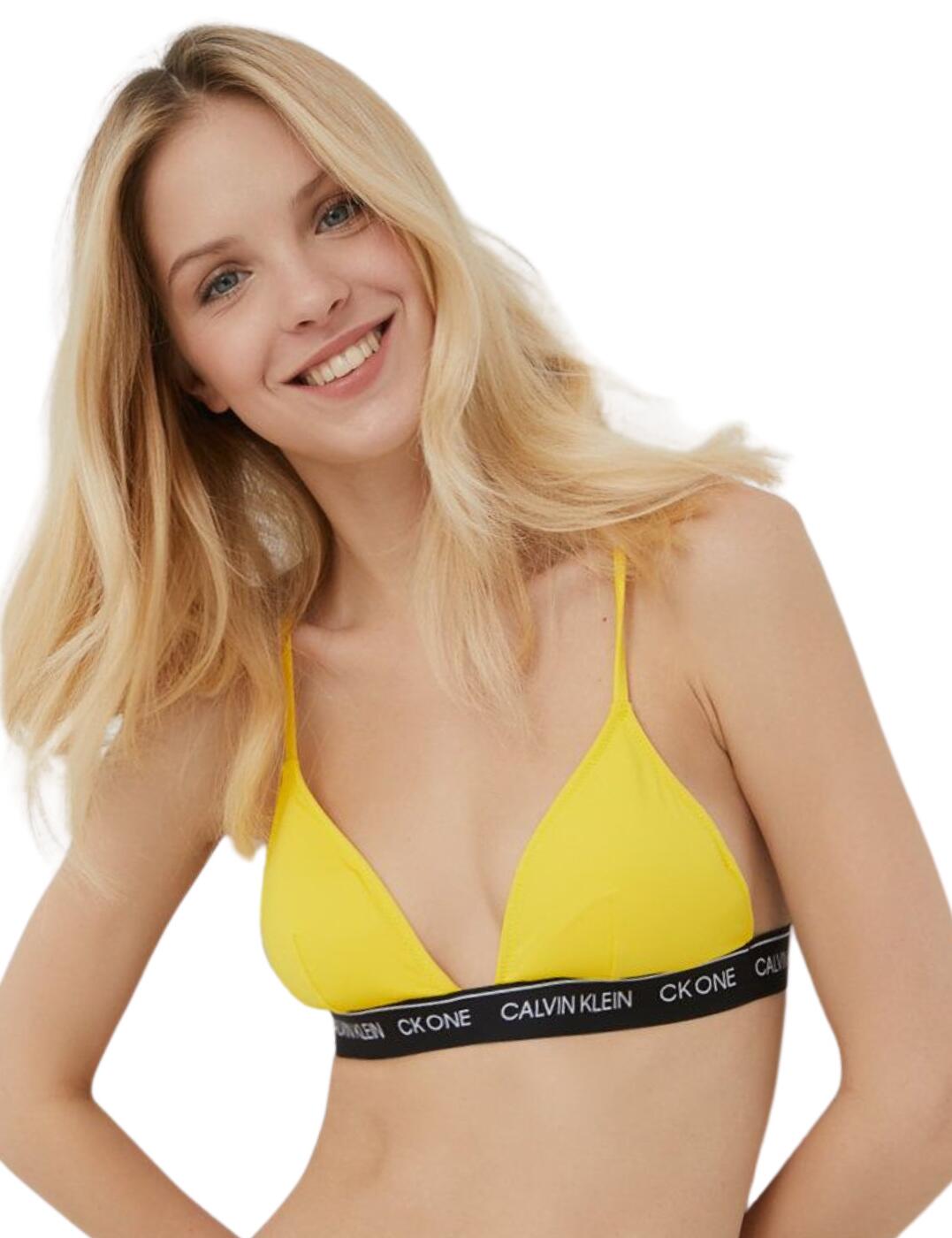 infinite cool in the middle of nowhere KW0KW01758 Calvin Klein CK One Triangle Bikini Top | KW0KW01758 Bold Yellow  | Belle-Lingerie.co.uk