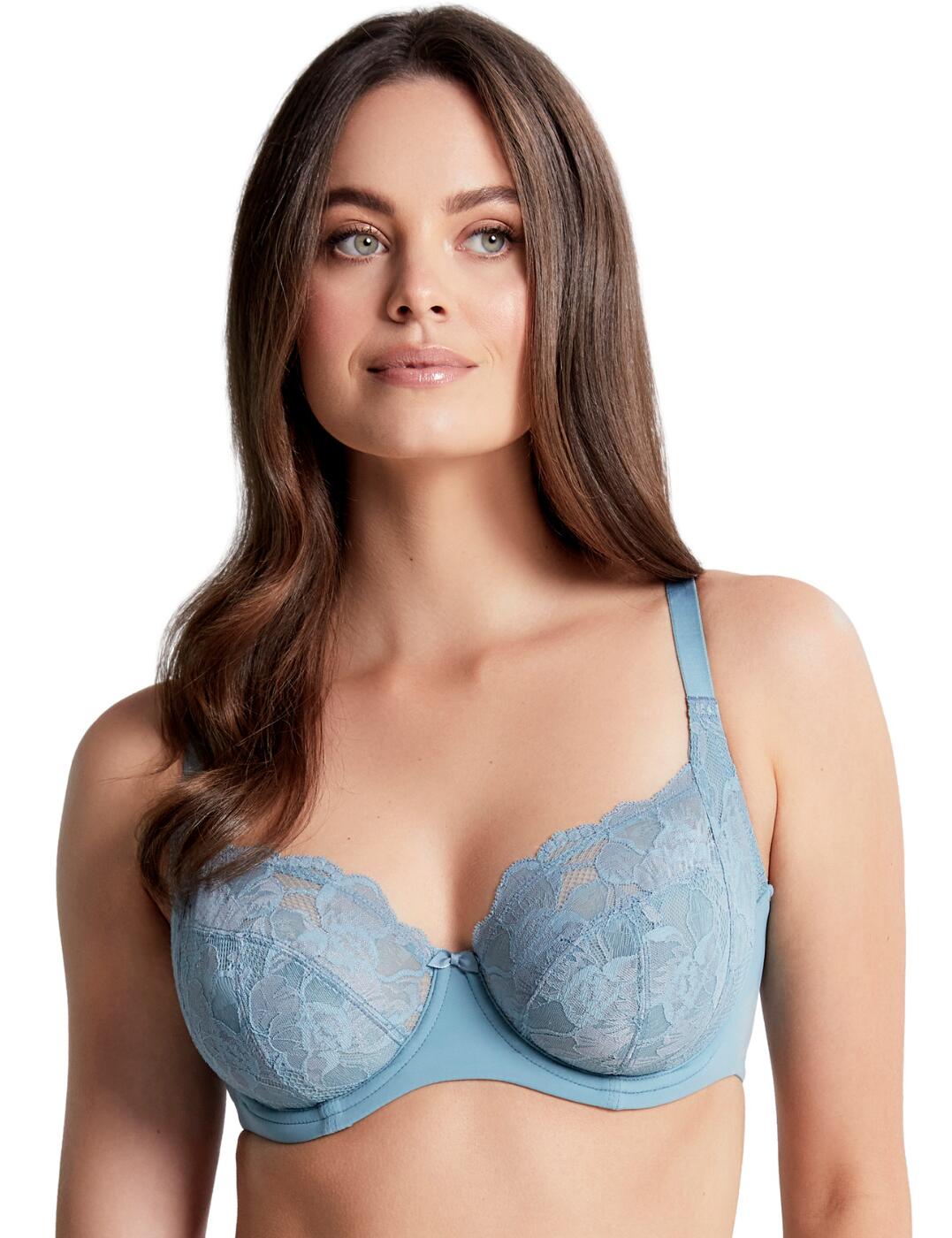 Full Cup Bra size 32H Non Padded Cool Comfort Smoothing Wings Blue