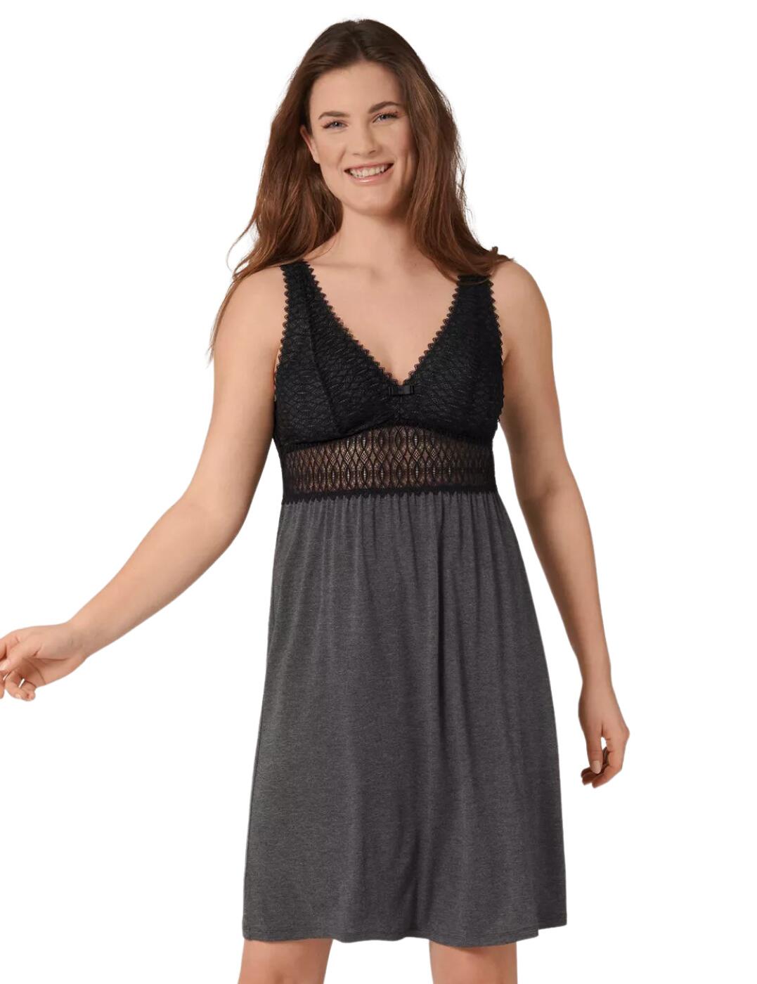 Aura Lace Chemise, Black