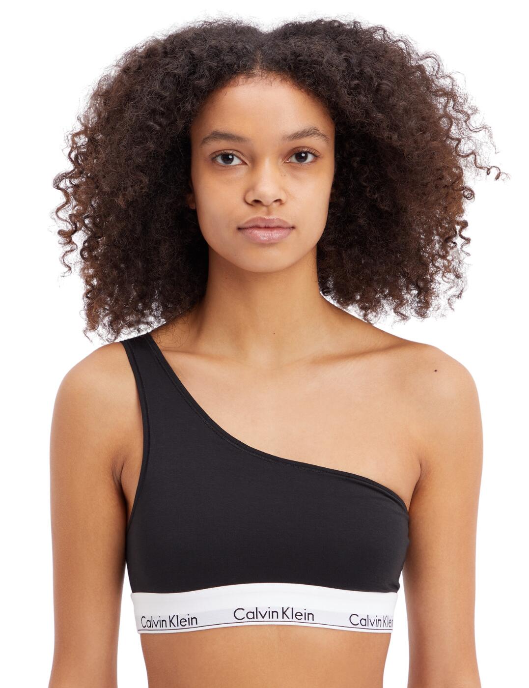 000QF7007E Calvin Klein Modern Cotton Unlined One Shoulder Bralette ...