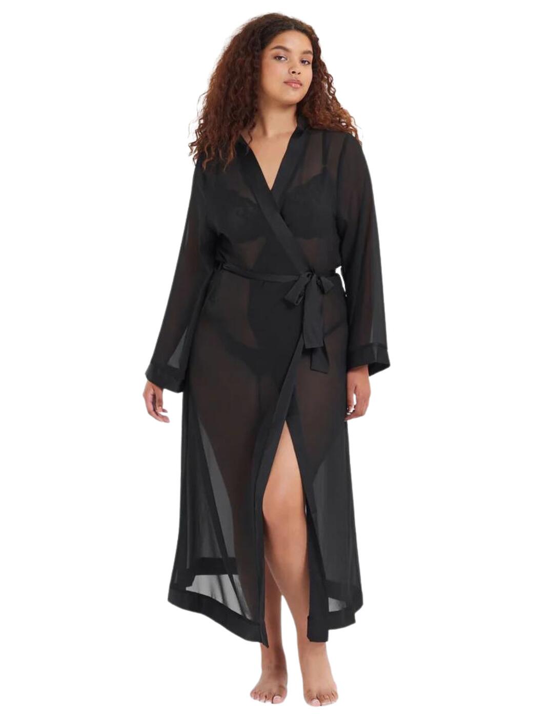 Long black kimono outlet dress