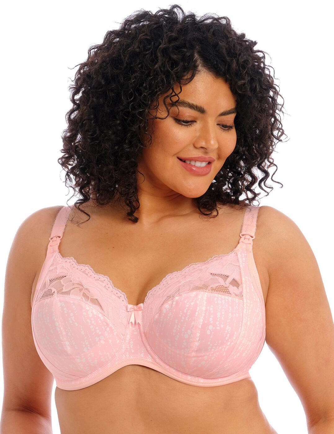 Womens Full Coverage Floral Lace Underwired Bra Plus Size Non Padded  Comfort Bra 36J Pink