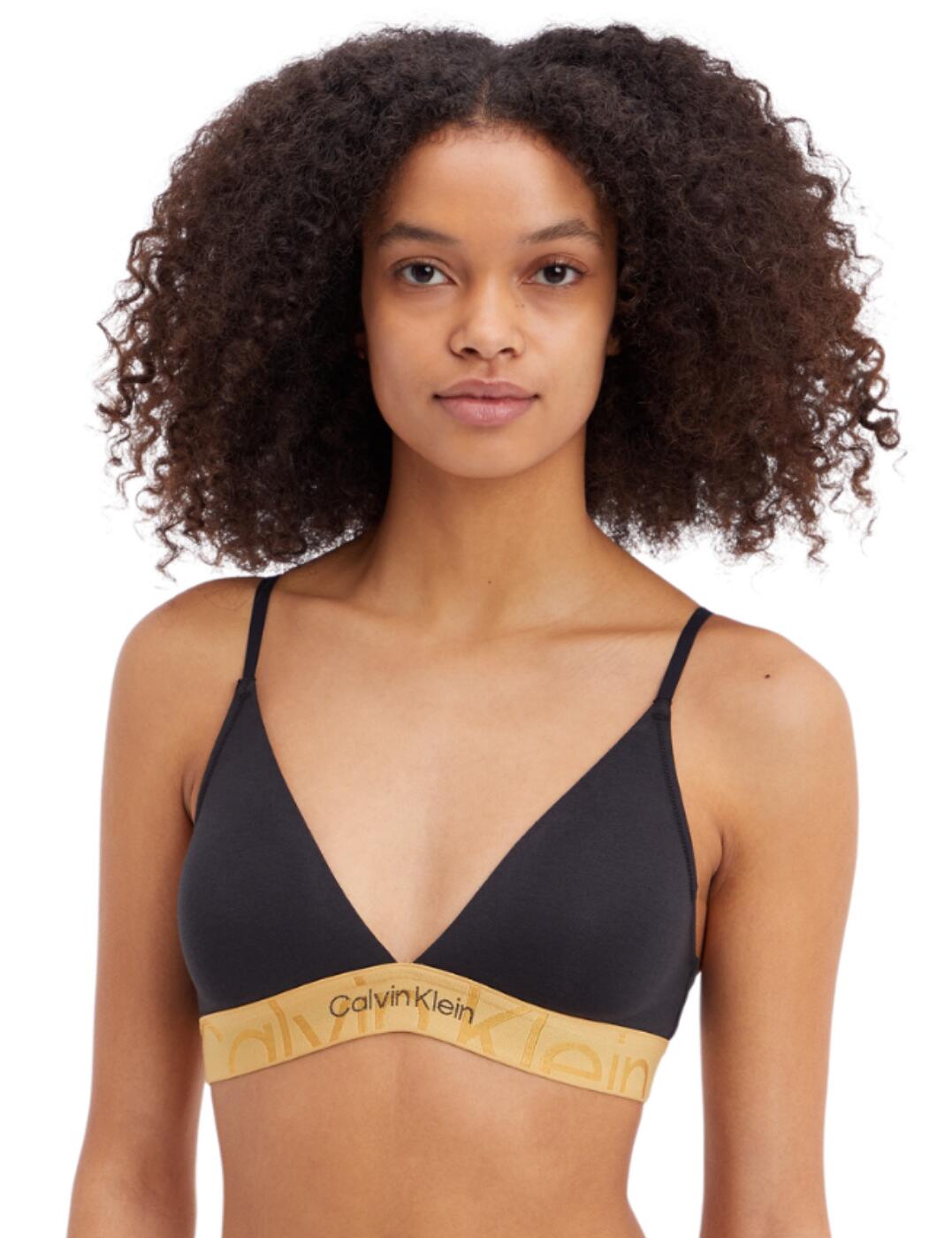 Calvin Klein Embossed Icon Lightly Lined Triangle Bralette in