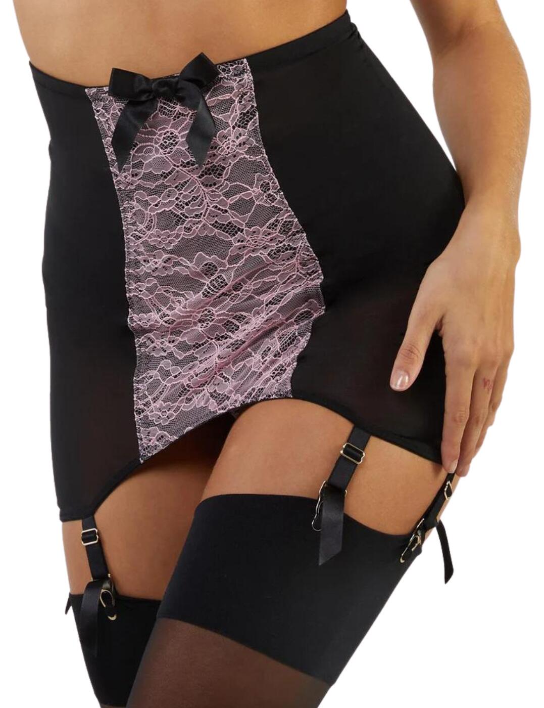 BPSB077P Bettie Page Elsie Lace Girdle - BPSB077P Pink
