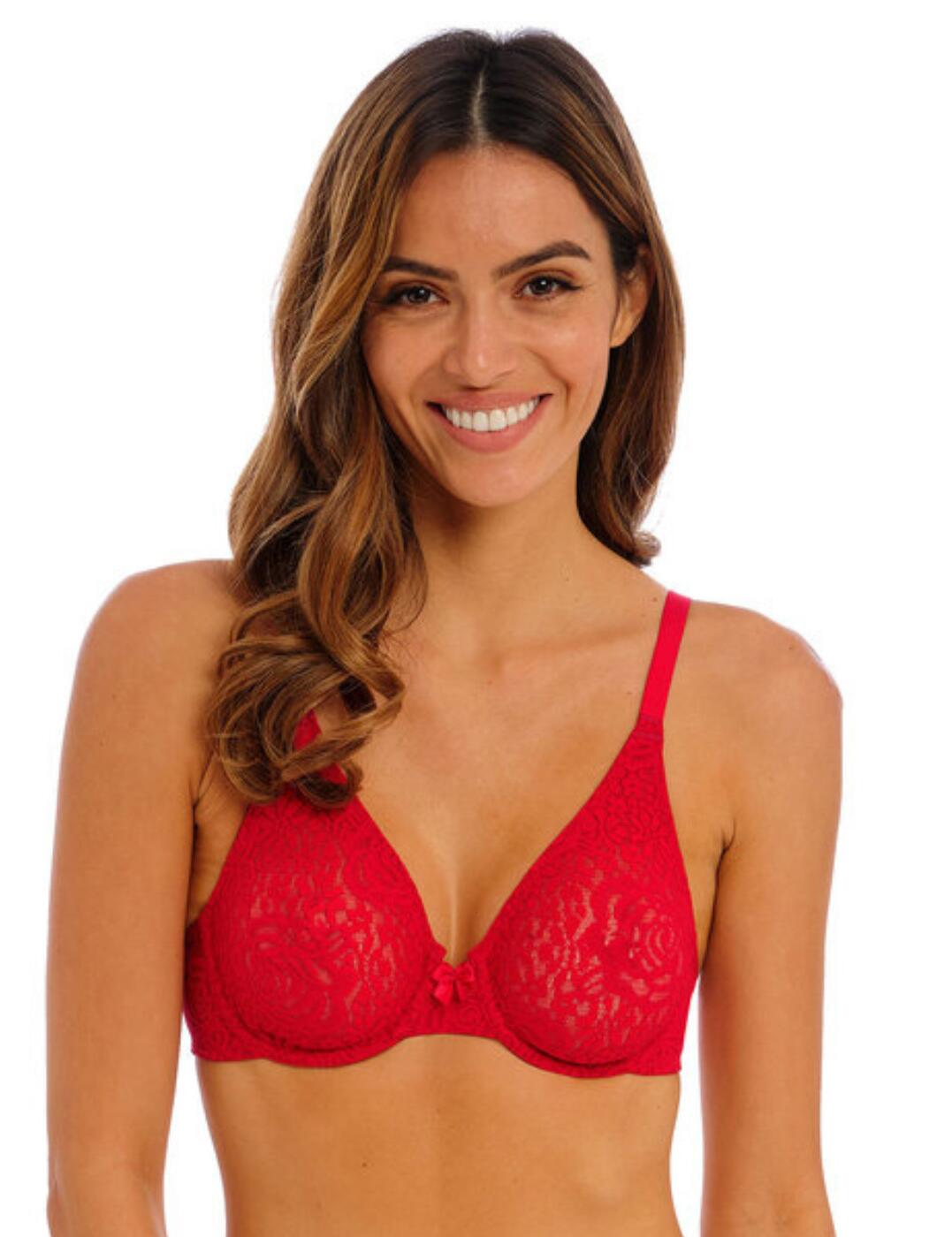 851205 Wacoal Halo Lace Moulded Underwire Bra - 851205 Barbados Cherry