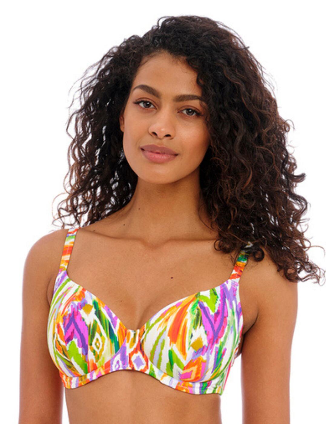 Tusan Beach Bikini Top by Freya, Multi Print, Plunge Bikini