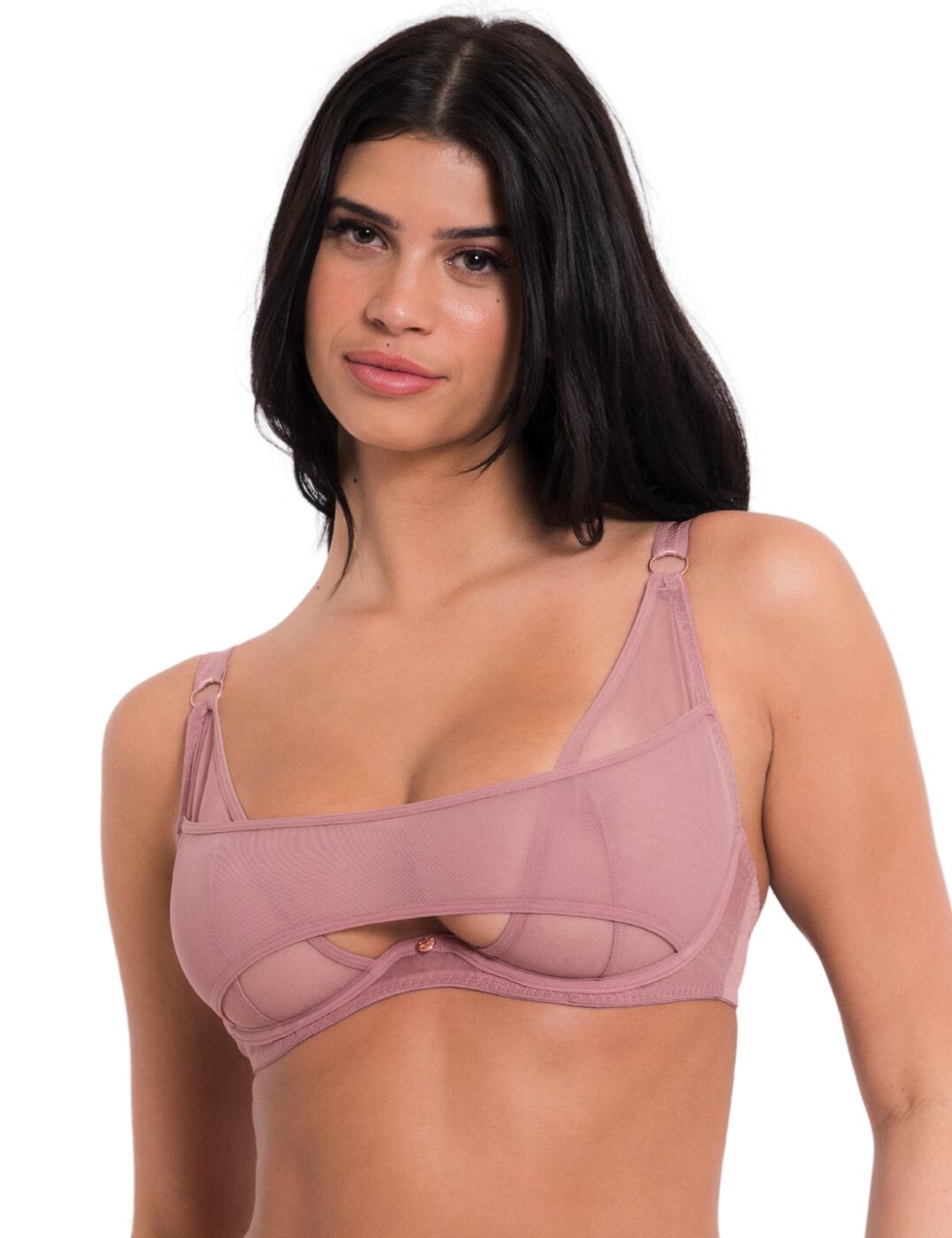 ST029118 Scantilly by Curvy Kate Peep Show Deep Plunge Bra - ST029118 Dusty  Rose