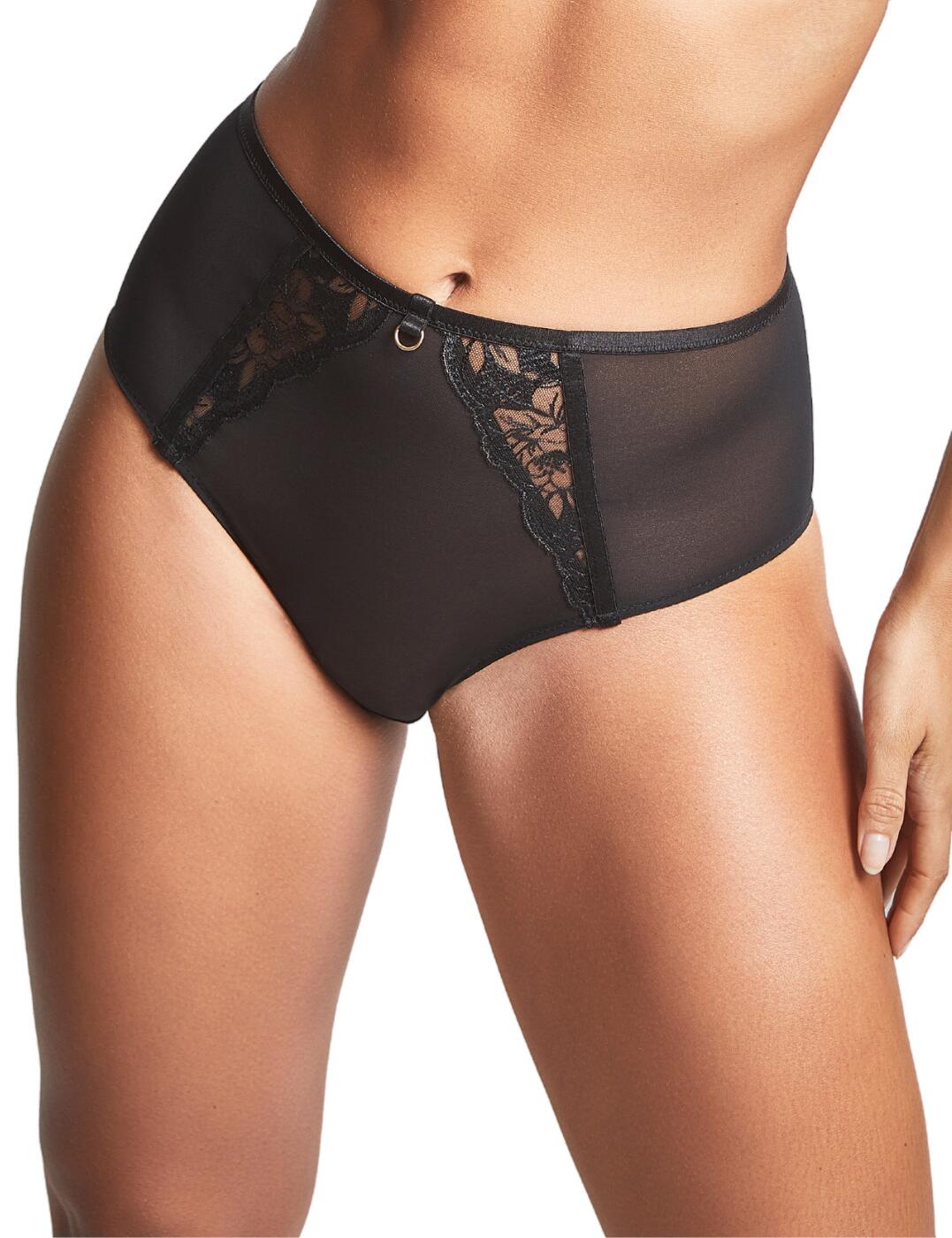 High Waisted Briefs With Detachable Suspender Straps, in BLACK