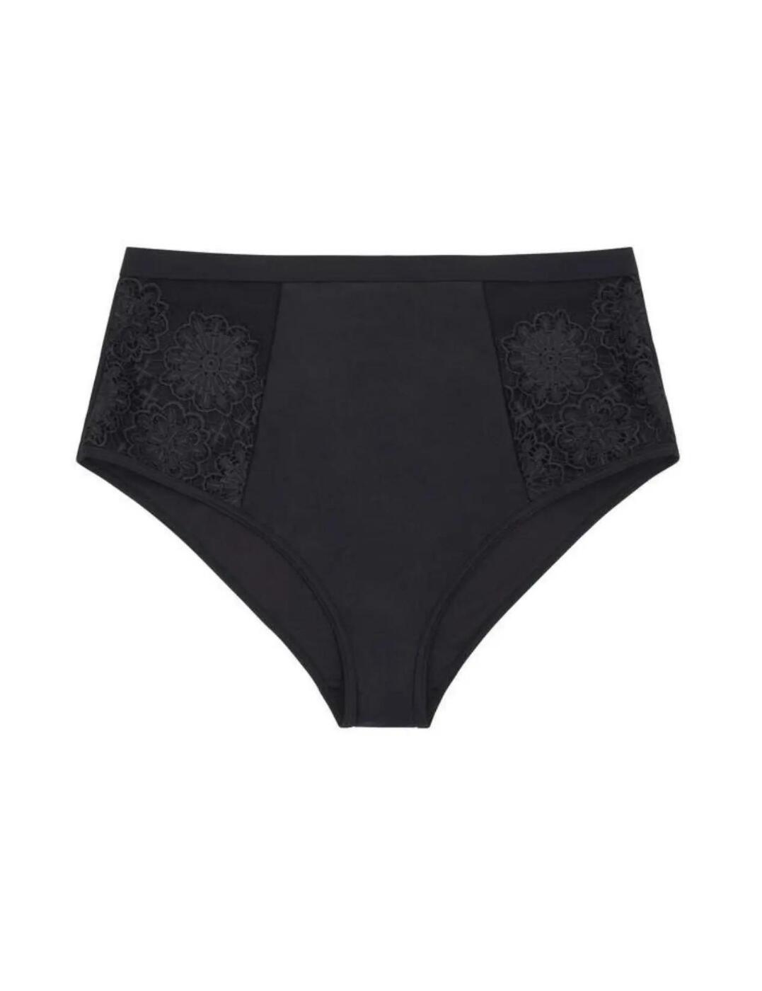 PPHG007 Playful Promises Hunter McGrady Black Lace Panelled Bikini Bottom PPHG007 Black