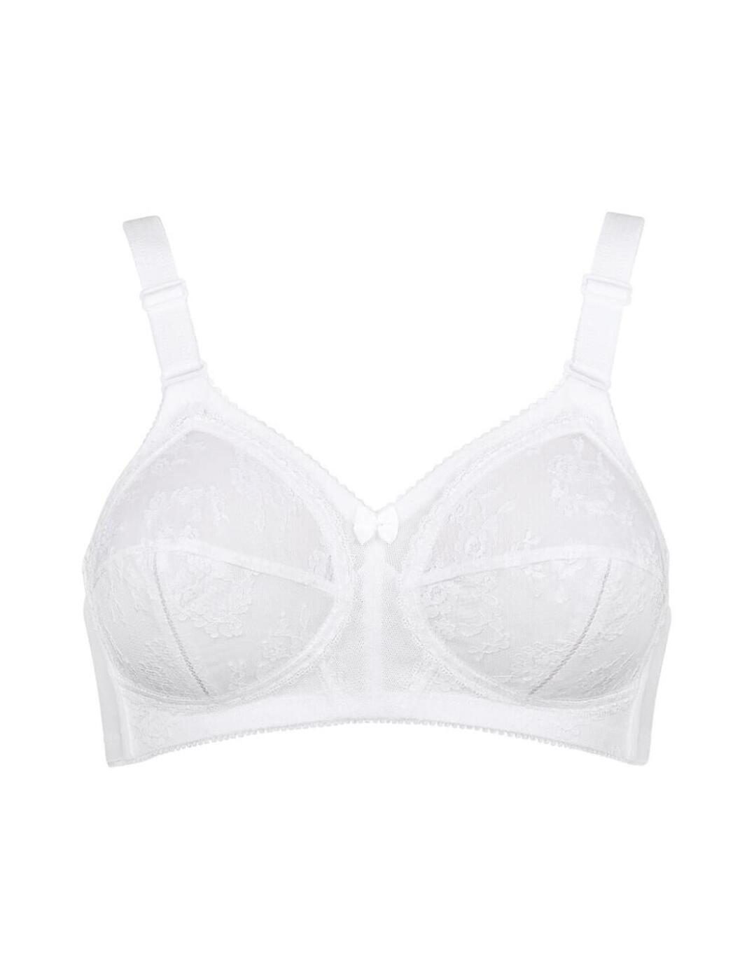 Triumph Doreen N Firm support, Non wired, Non Padded, Full Cup, Lace Bra,  White