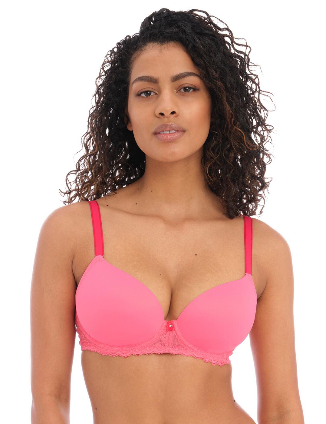 Freya Offbeat AA5450 Underwired Moulded Demi T-Shirt Bra Pink 34E CS for  sale online