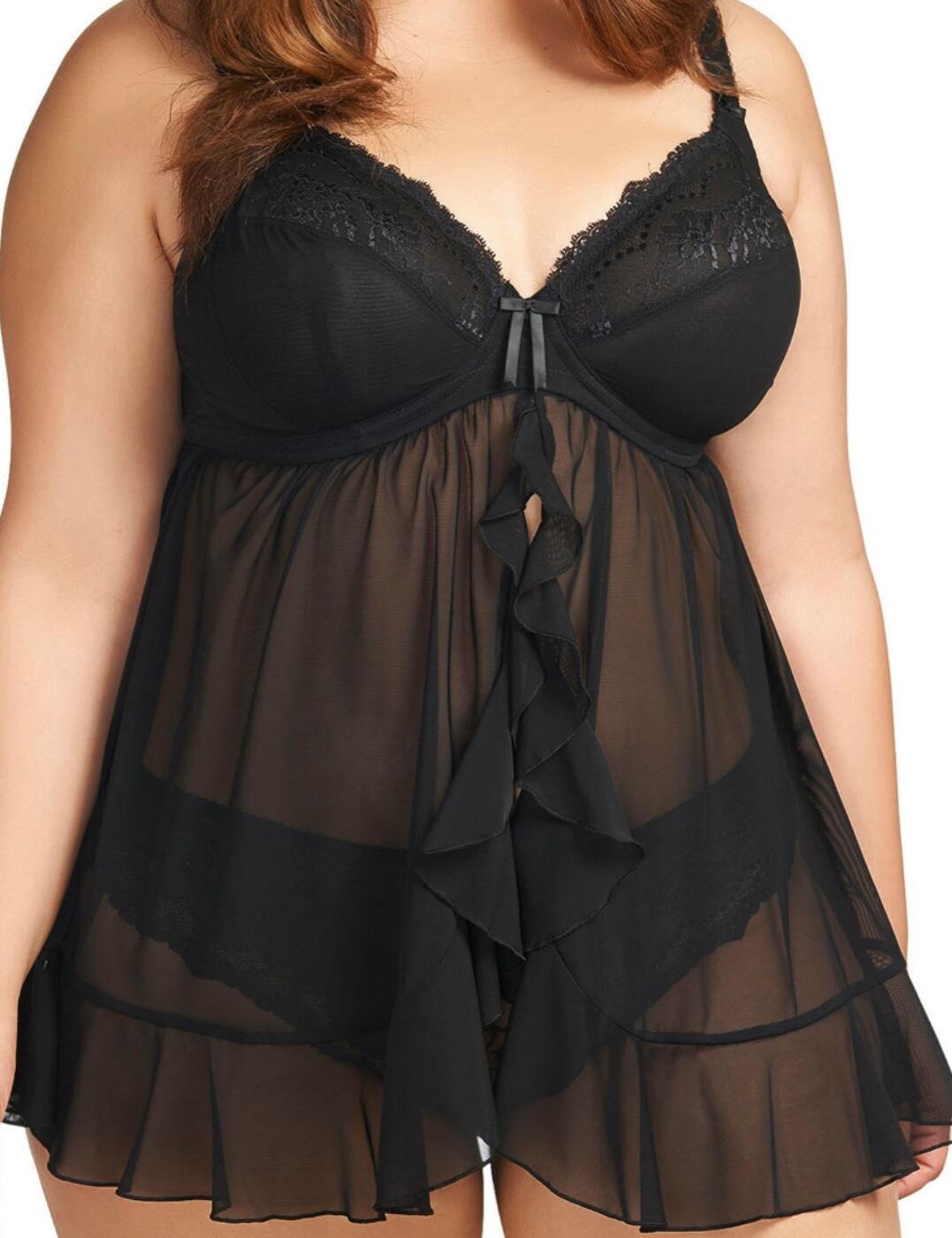 8501 Elomi Maria Babydoll 8501 Black Belle Lingerie