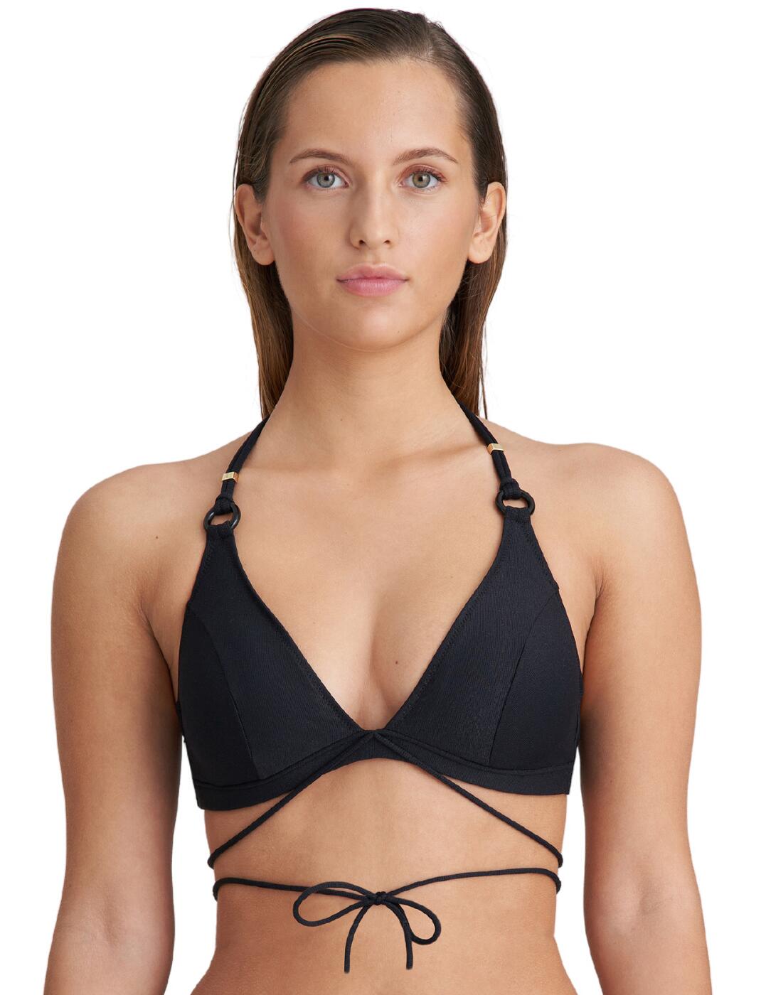 Padded triangle bikini top - Black - Ladies