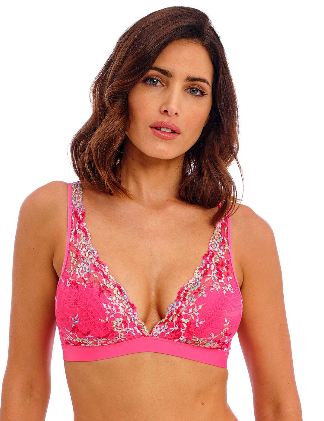 Neon Pink Lace Bralette - Comfortable and Stylish