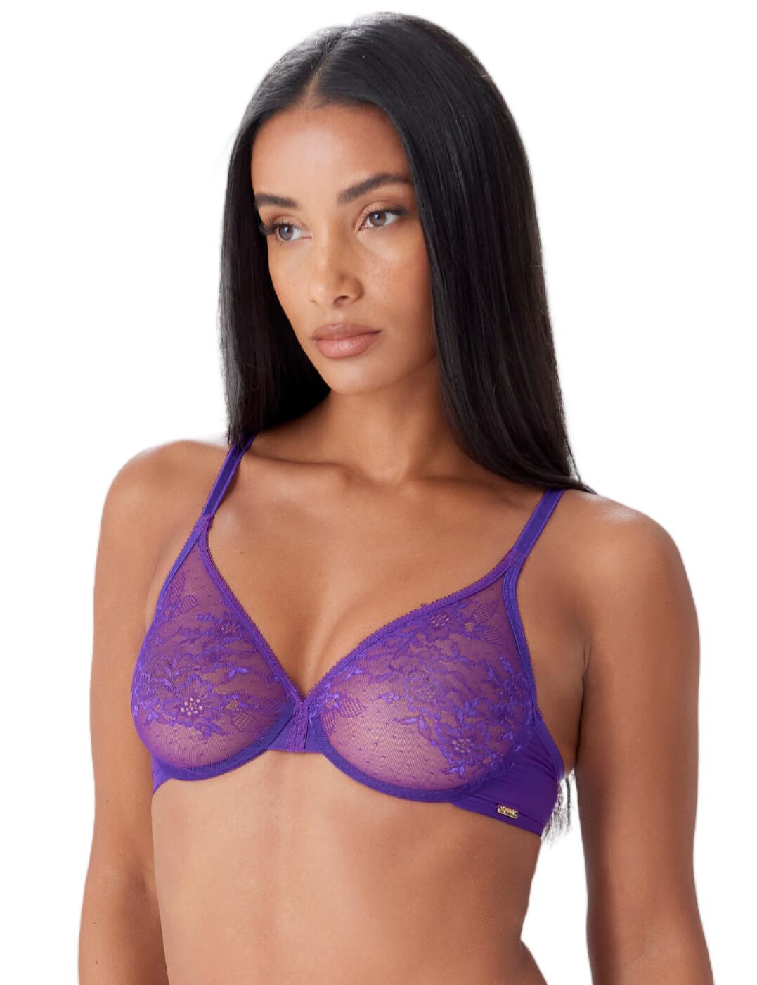 Glossies Lace Sheer Moulded Bra - Ultra Violet - Gossard®