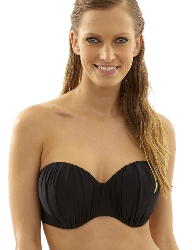 SW0834 Panache Marina Bandeau Bikini Top Black - SW0834 Bandeau Top
