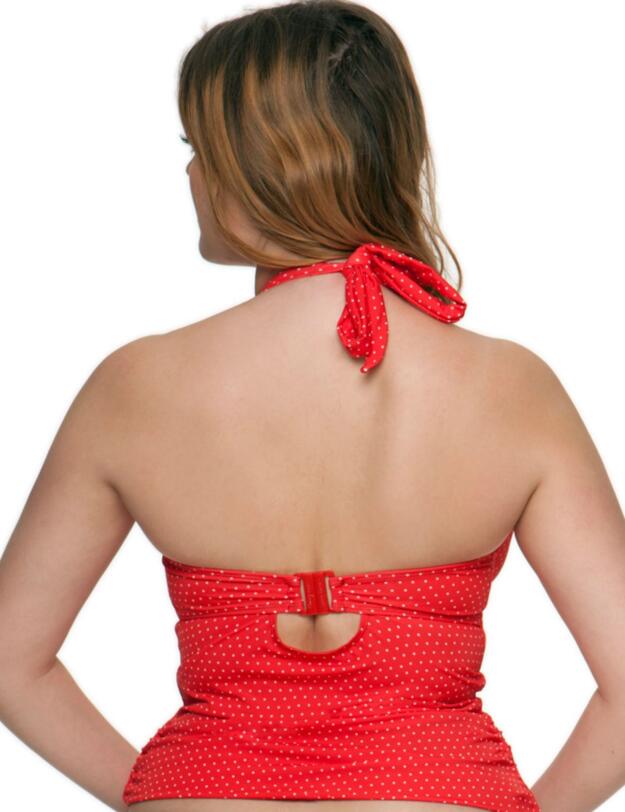 CS2726 Curvy Kate Plain Sailing Halter Tankini Top - CS2726 Flame Red Spot