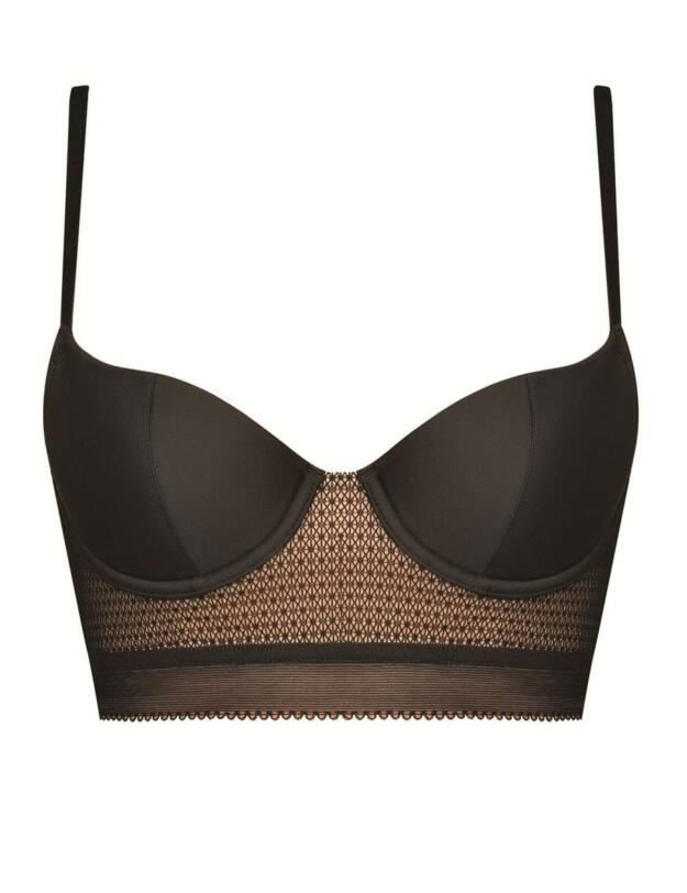 W030K Wonderbra Minimal Chic Longline Bra Bustier - W030K Black