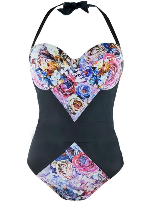 20005 Pour Moi Sicily Padded Swimsuit Pink Multi - 20005 Pink Multi