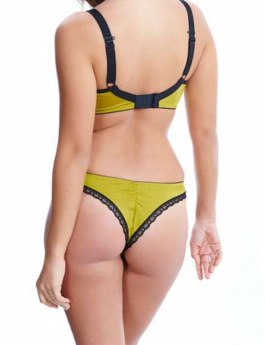 1477 Freya Deco Charm Brazilian Brief - 1477 Chartreuse