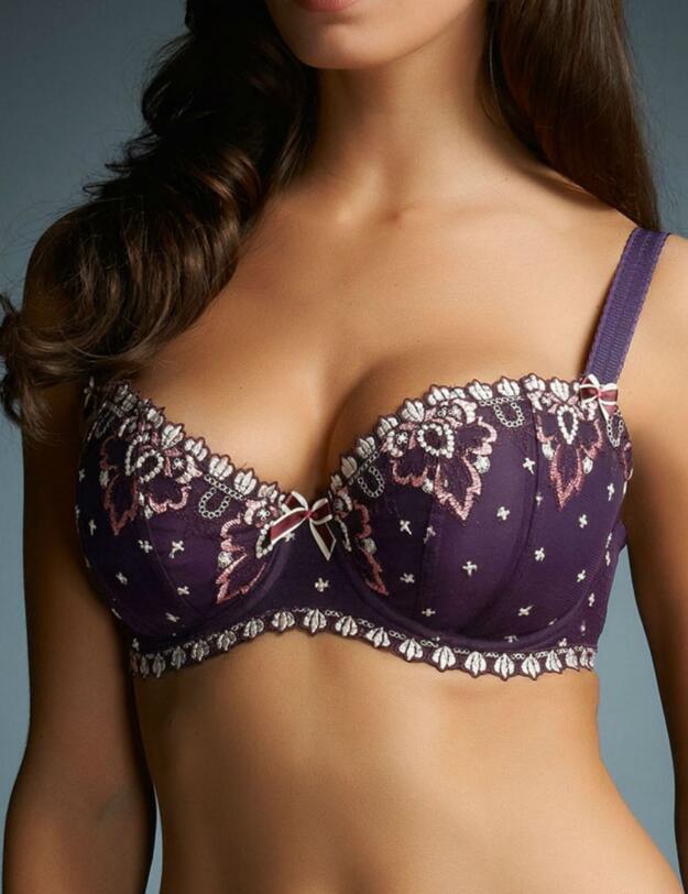 0291 Fauve Marla Padded Half Cup Bra Aubergine - 0291 Half Cup