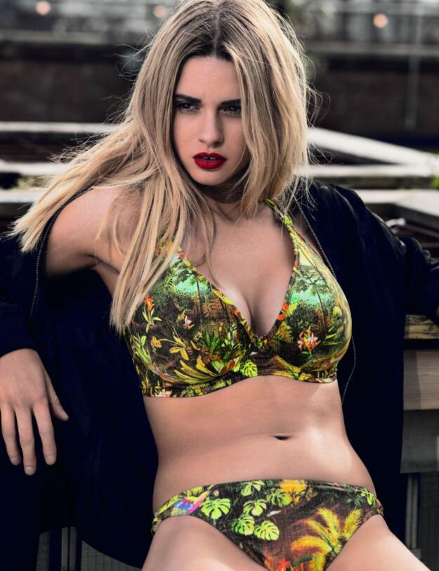 3851 Freya Wilderness Halter Bikini Top Tropical - 3851 Tropical