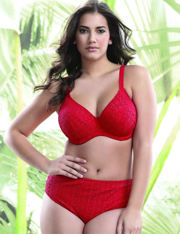 7066 Elomi Kissimmee Mid Rise Bikini Brief  - 7066 Red