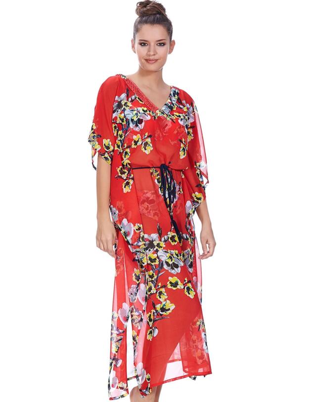 6264 Fantasie Calabria Kaftan Red - 6264 Kaftan