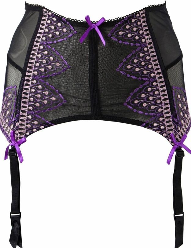 2107 Pour Moi? Spellbound Suspender Belt - 2107 Black/Purple