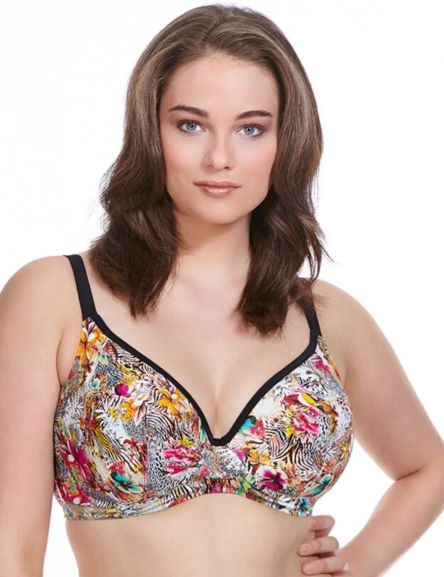 7518 Elomi Fly Free Underwired Plunge Bikini Top - 7518 Black