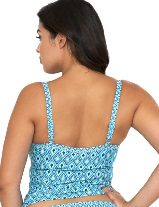 CS3406 Curvy Kate Revive Balcony Tankini Top - CS3406 Aqua Print