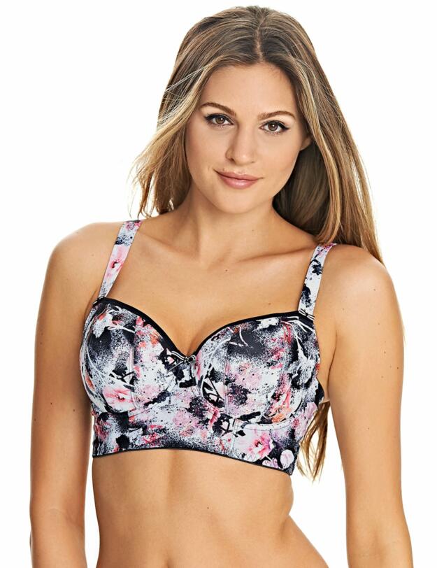4694 Freya Sweet Illusion Padded Longline Bra Onyx - 4694 Longline Bra