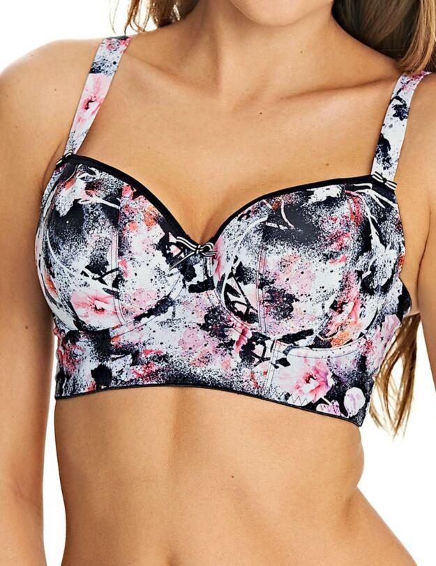 4694 Freya Sweet Illusion Padded Longline Bra Onyx - 4694 Longline Bra