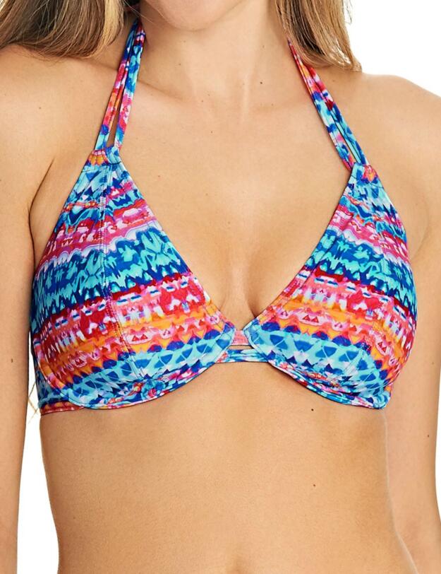 4036 Freya Cuban Crush Bandless Halterneck Bikini Top Multi - 4036 Multi