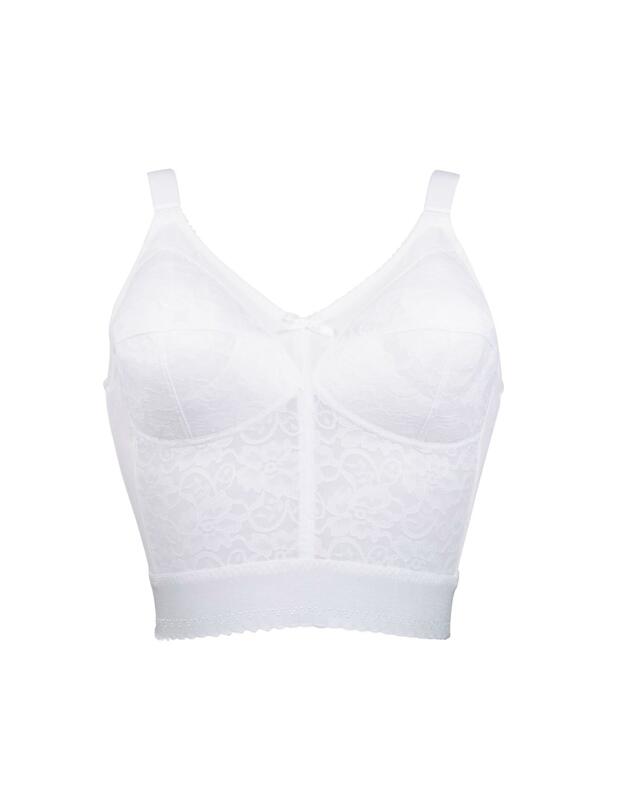 8000 Naturana Non-Wired Firm Control Longline Bra - 8000 White