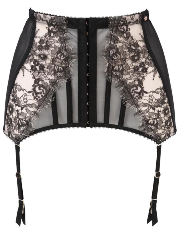 12602 Gossard VIP Dark Romance Deep Suspender Belt - 12602 Charcoal/Blush