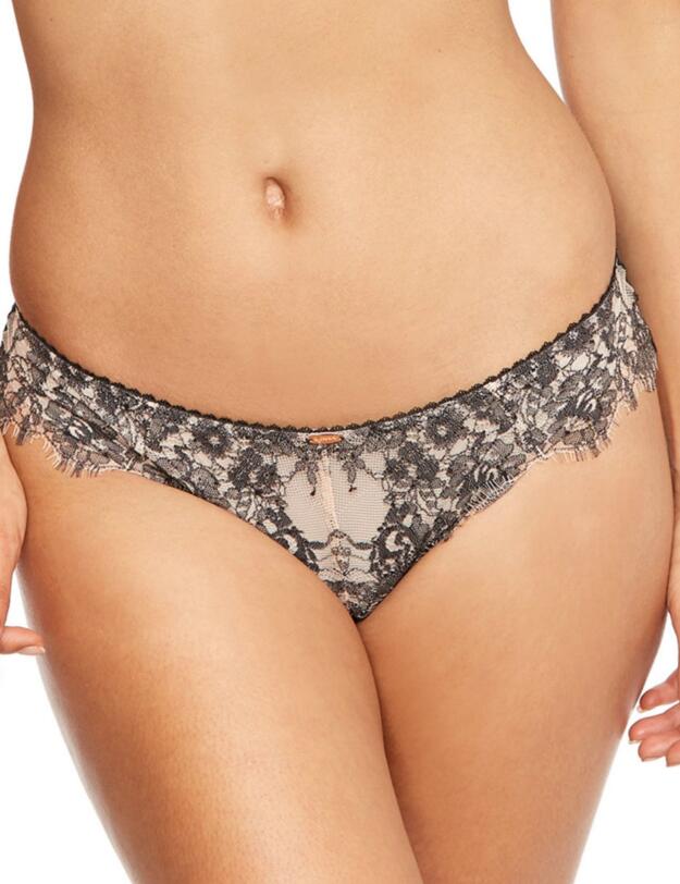 12603 Gossard VIP Dark Romance Brazilian Brief - 12603 Charcoal/Blush