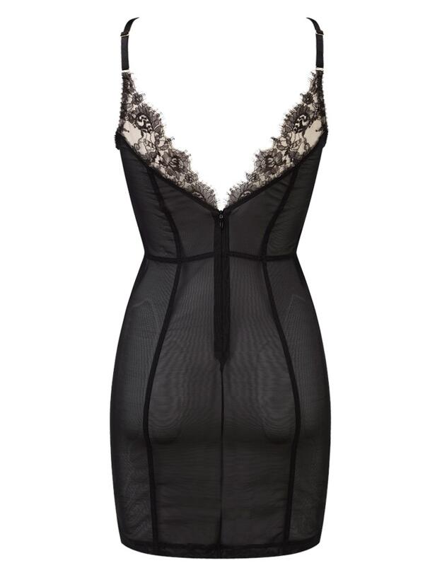 12610 Gossard VIP Dark Romance Slip Dress - 12610 Charcoal/Blush