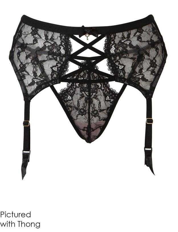 6607 Pour Moi? Forbidden Suspender Belt - 6607 Black/Pink