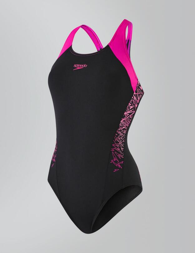 Speedo Boom Splice Racerback Swimsuit in Black